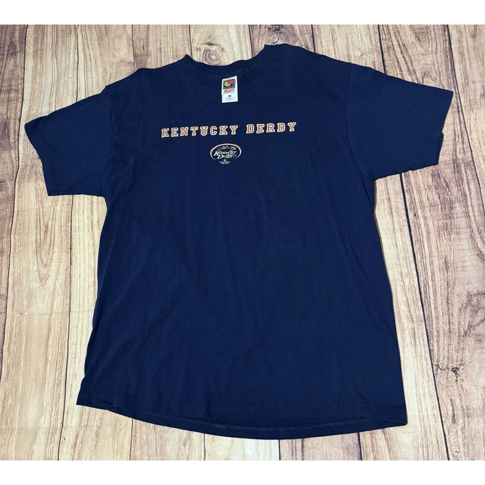 Vintage 2001 Churchill Downs 127th Kentucky Derby T-Shirt Blue Size XL